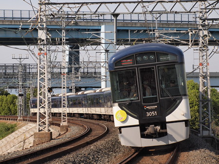 京阪3000系特急 京阪本線淀~八幡市