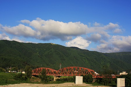 手取川に架かる橋（天狗橋）　老朽化でもうすぐ取り外されます。