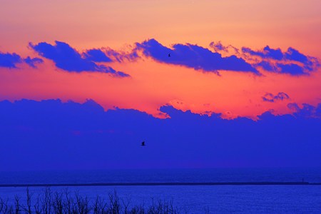 昨日の夕焼けと日本海