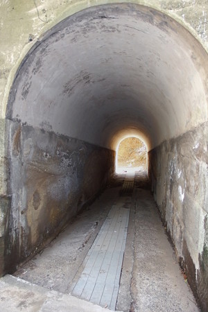 三叉路奥のトンネル
