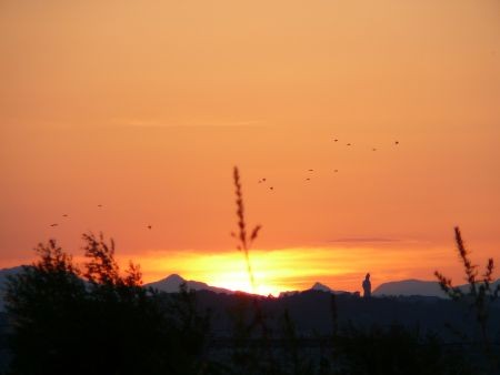 夕暮れ観音