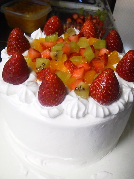 17日に作った5号のホールケーキ