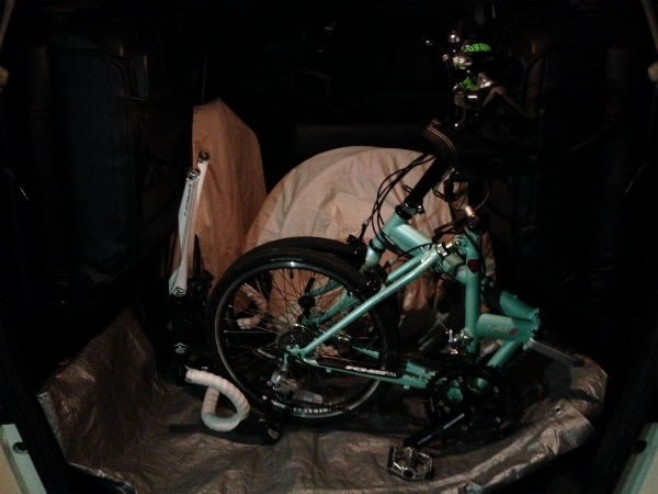 5月5日の早朝４時に自転車を車に積んで出発