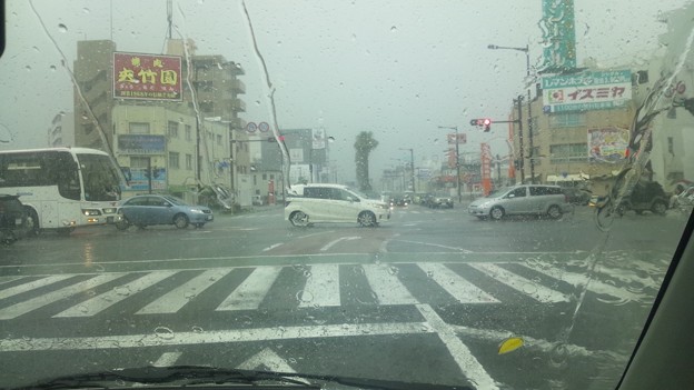 宮崎市内は大雨